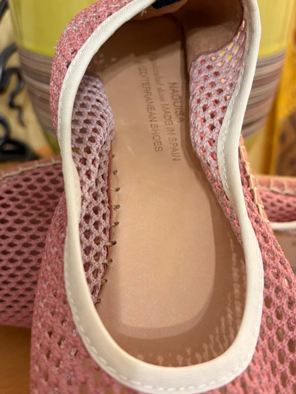NWOT Naguisa Women 38 US 8 Mesh Espadrille Flat Free People Dusty Rose Cottage